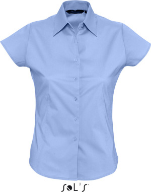 SOL’S - Ladies Stretch-Blouse Excess Shortsleeve (Bright Sky)
