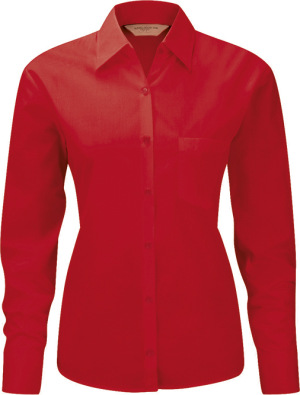 Russell - Ladies´ Long Sleeve Poly-Cotton Easy Care Poplin Shirt (Classic Red)