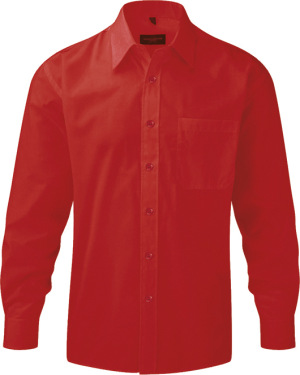 Russell - Men´s Long Sleeve Poly-Cotton Easy Care Poplin Shirt (Classic Red)