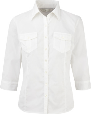 Russell - Bluse mit krempelbaren Dreiviertelärmeln (White)
