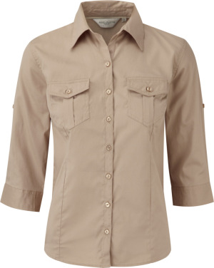 Russell - Bluse mit krempelbaren Dreiviertelärmeln (Khaki)