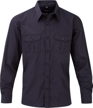 Russell - Men´s Roll Sleeve Shirt - Long Sleeve (French Navy)