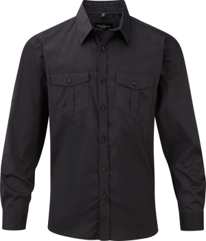 Russell - Men´s Roll Sleeve Shirt - Long Sleeve (Zinc)
