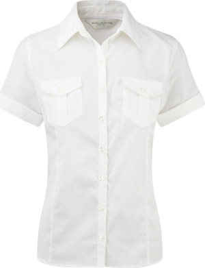 Russell - Ladies´ Roll Sleeve Shirt - Short Sleeve (White)