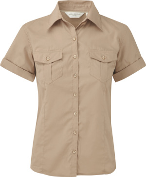 Russell - Bluse mit krempelbaren kurzen Ärmeln (Khaki)