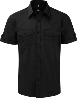 Russell - Men´s Roll Sleeve Shirt - Short Sleeve (Black)