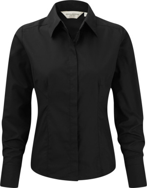 Russell - Langärmelige Popeline Bluse (Black)