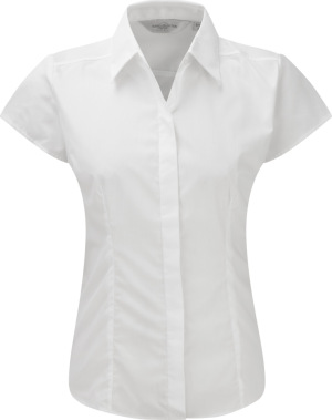Russell - Popeline-Bluse mit Cap-Sleeve (White)