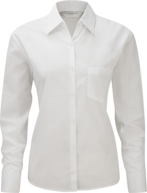 Russell - Langarm Popeline-Bluse (White)