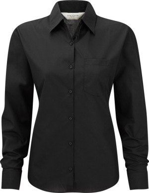 Russell - Langarm Popeline-Bluse (Black)