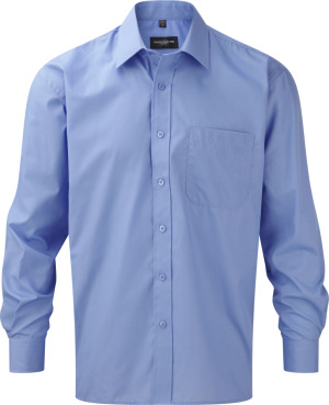 Russell - Men´s Long Sleeve Poly-Cotton Easy Care Poplin Shirt (Corporate Blue)