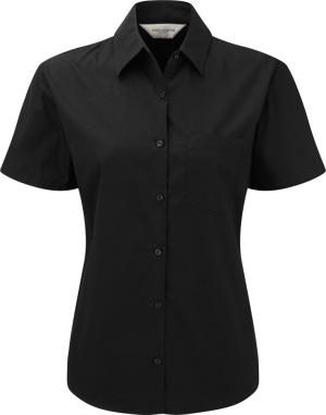 Russell - Ladies´ Short Sleeve Pure Cotton Easy Care Poplin Shirt (Black)
