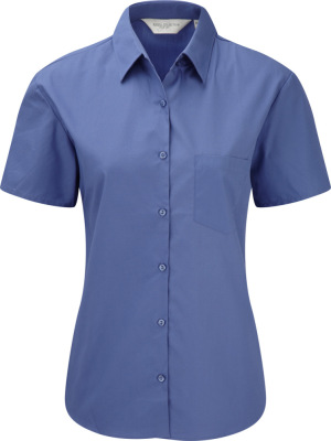 Russell - Ladies´ Short Sleeve Pure Cotton Easy Care Poplin Shirt (Aztec Blue)