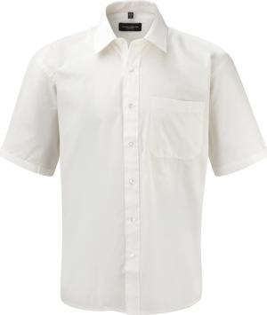 Russell - Men´s Short Sleeve Pure Cotton Easy Care Poplin Shirt (White)