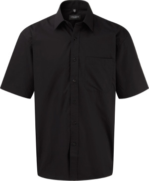 Russell - Kurzarm Popeline-Hemd (100% Baumwolle) (Black)