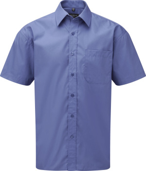 Russell - Men´s Short Sleeve Pure Cotton Easy Care Poplin Shirt (Aztec Blue)