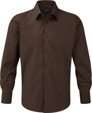 Russell - Men´s Long Sleeve Easy Care Fitted Shirt (Chocolate)