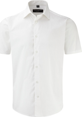 Russell - Men´s Short Sleeve Easy Care Fitted Shirt (White)