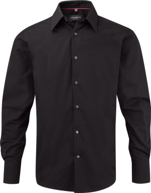 Russell - Körperbetontes langärmeliges Hemd aus Tencel® (Black)