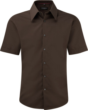 Russell - Körperbetontes kurzärmeliges Hemd aus Tencel® (Chocolate)