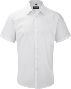 Russell - Mens Herringbone Shirt Shortsleeve (White)