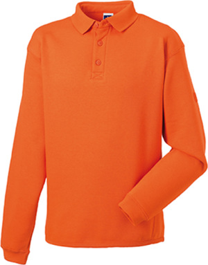Russell - Workwear-Sweatshirt mit Kragen und Knopfleiste (Orange)