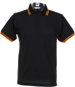 Kustom Kit - Tipped Collar Polo (Black/Orange)