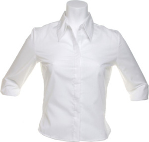 Kustom Kit - Poplin Continental Blouse ¾ Sleeve (White)
