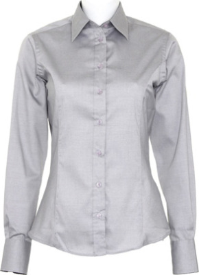 Kustom Kit - Contrast Premium Oxford Shirt (Silver Grey (Solid)/Charcoal)