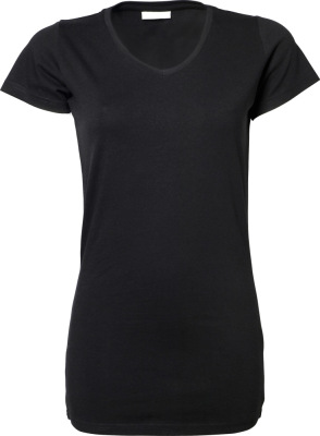 Tee Jays - Ladies Stretch Tee Extra Long (Black)