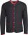 James & Nicholson - Men's Traditional Knitted Jacket (anthracite melange/red/red)