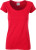 James & Nicholson - Damen Bio T-Shirt mit Rollsaum (red)