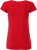 James & Nicholson - Damen Bio T-Shirt mit Rollsaum (red)