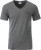 James & Nicholson - Herren Bio V-Neck T-Shirt mit Brusttasche (black heather)