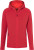 James & Nicholson - Herren Kapuzen Stretch Fleecejacke (red/carbon)