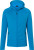 James & Nicholson - Men's Hooded Stretch Fleecejacket (bright blue/navy)