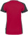 Hakro - Damen V-Shirt Contrast Mikralinar (rot/anthrazit)