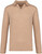 Native Spirit - Eco-friendly men’s long sleeve linen polo shirt (Wet Sand)