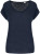 Native Spirit - Eco-friendly ladies' V-neck linen t-shirt (Navy Blue)