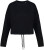 Native Spirit - Eco-friendly ladies' oversize cropped round neck sweatshirt (Black)