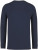 Native Spirit - Eco-friendly men's raw edge collar round neck jumper (Navy Blue)