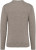 Native Spirit - Eco-friendly men's raw edge collar merino wool round neck jumper (Gravel Heather)