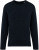 Native Spirit - Eco-friendly men's raw edge collar merino wool round neck jumper (Deep Indigo Heather)