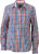 James & Nicholson - Ladies' Checked Blouse (dark-orange/blue-orange-white)