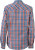 James & Nicholson - Ladies' Checked Blouse (dark-orange/blue-orange-white)