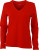 James & Nicholson - Ladies' Stretch V-Shirt Long-Sleeved (Red)