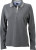 James & Nicholson - Ladies' Polo Long-Sleeved (grey-melange/off-white)
