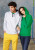 Kariban - Contrast Hooded Sweatshirt (Light Royal Blue/Yellow)