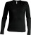 Kariban - Ladies Long Sleeve V-Neck T-Shirt (Black)