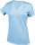 Kariban - Ladies Short Sleeve V-Neck T-Shirt (Sky Blue)